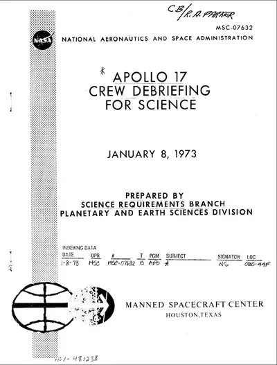 Source document: NASA-UAP-D5, Apollo 17 Crew Debriefing for Science, 1973