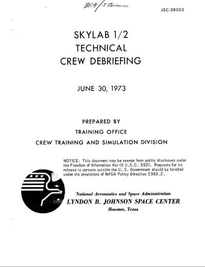 Source document: NASA-UAP-D7, Skylab Techincal Crew Debriefing 1973