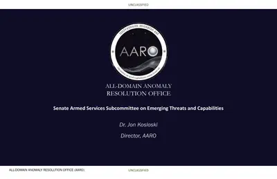 First page of SASC AARO Open Hearing Case Slides 19Nov2024