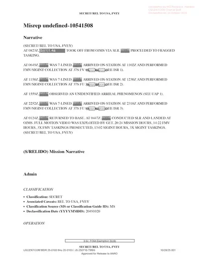 Source document: DOW-UAP-D32, Mission Report, Syria, October 2024