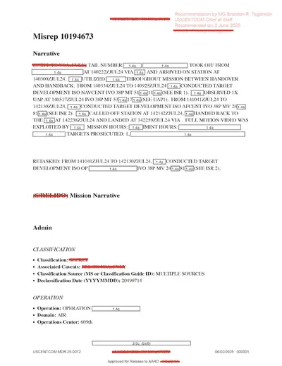 Source document: DOW-UAP-D75, Mission Report, Gulf of Aden, July 2024