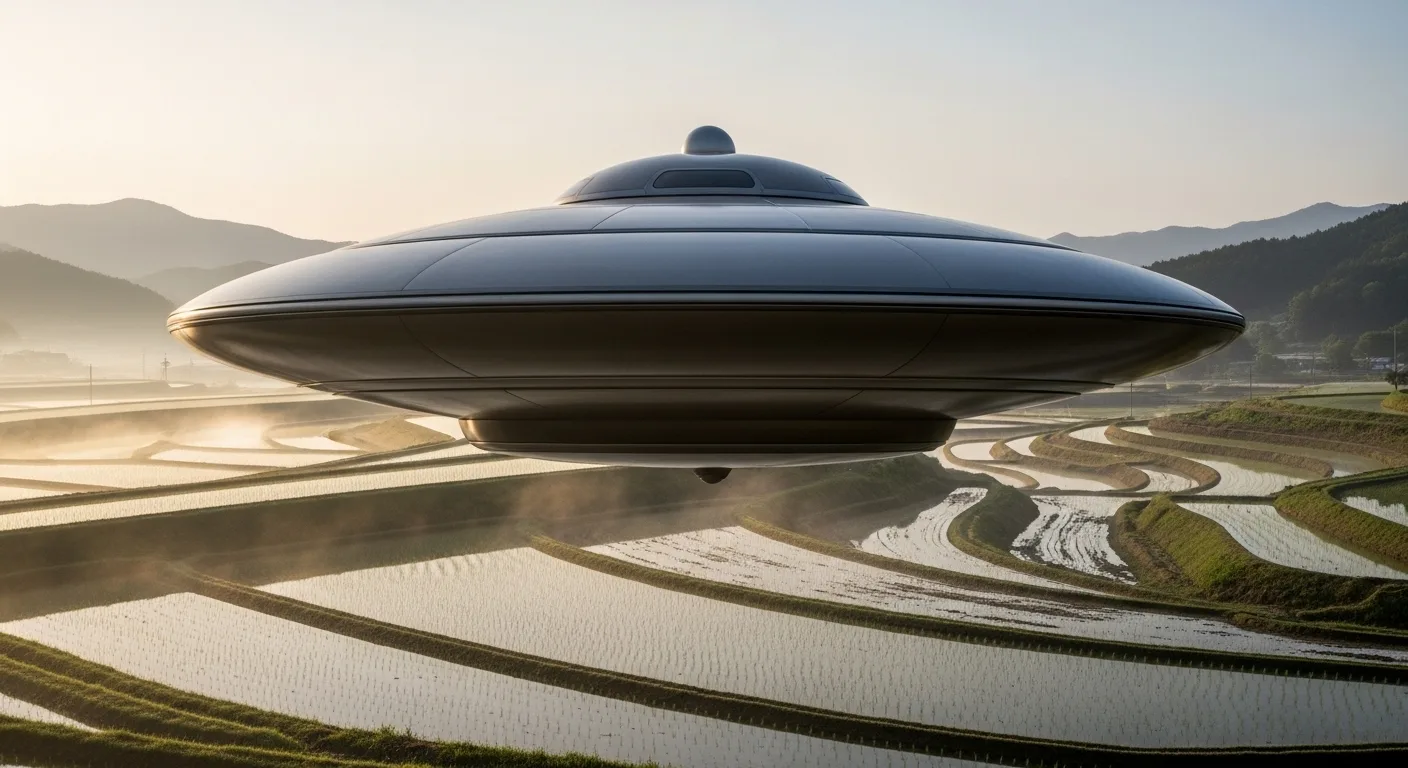 Bright object hovering above a Florida wetland landscape at dusk